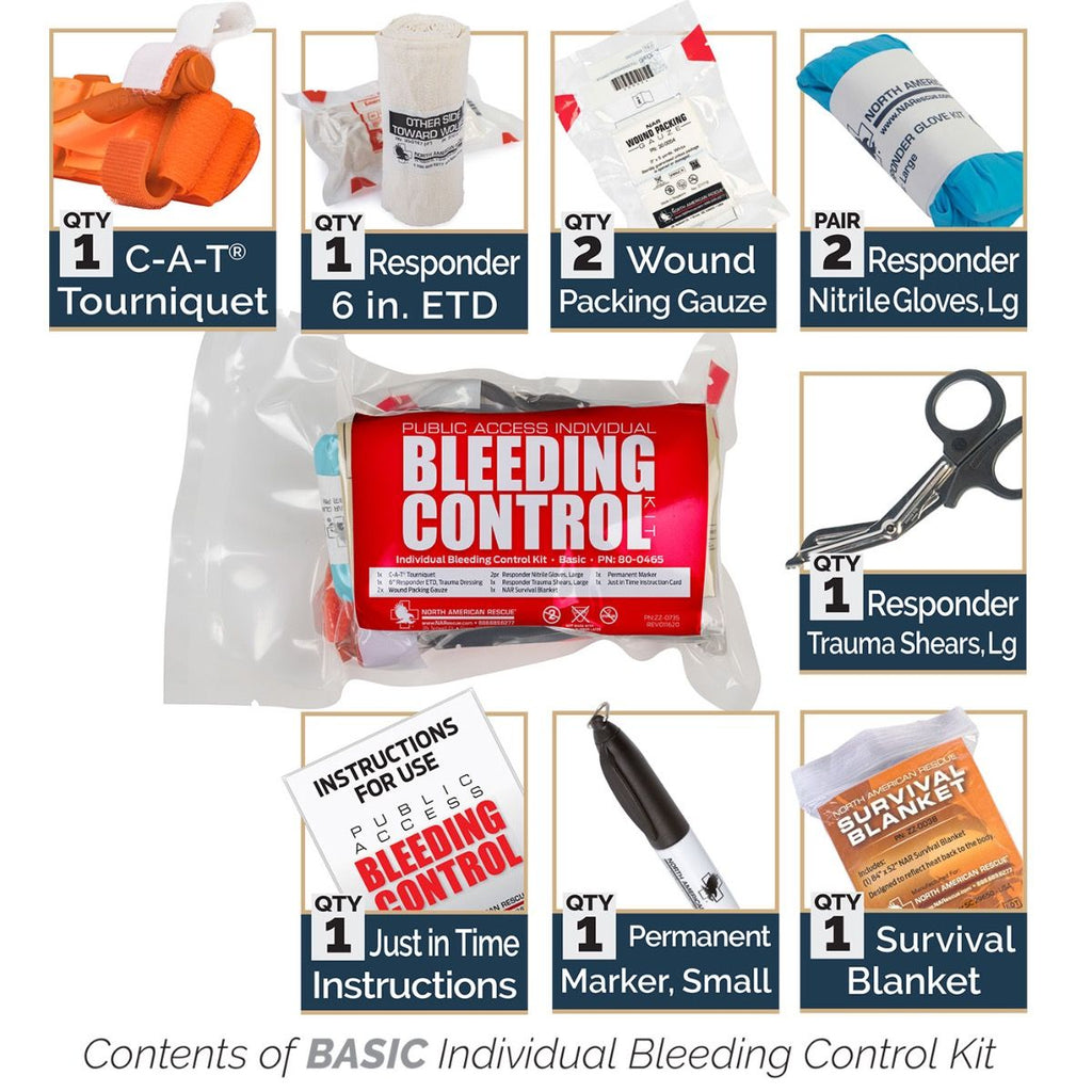 Public Access Bleeding Control Station – 6-Pack Vacuum Sealed