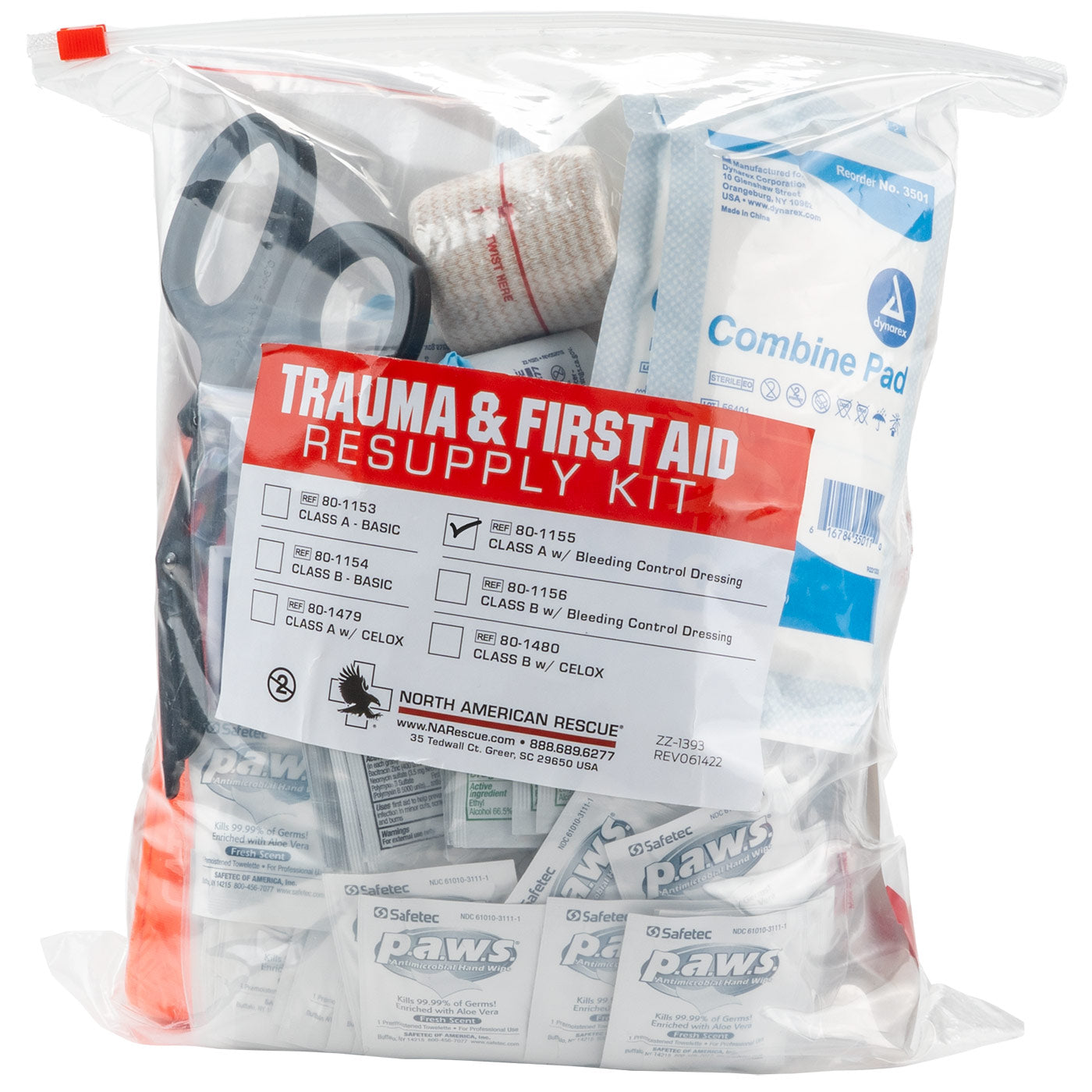 Trauma and First Aid Resupply Kit - Class A with Bleeding Control Dressing